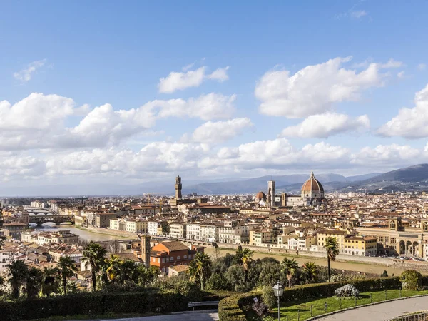 View of Florence City with dome of Florence Cathedral in view, Italy, Europe