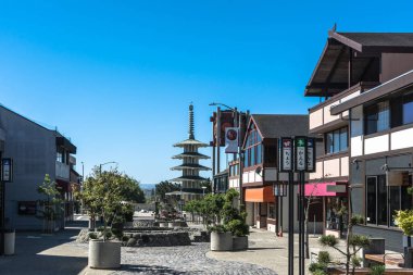 San Francisco, California, ABD - 23 Haziran 2018: Barış Pagoda Japantown içinde