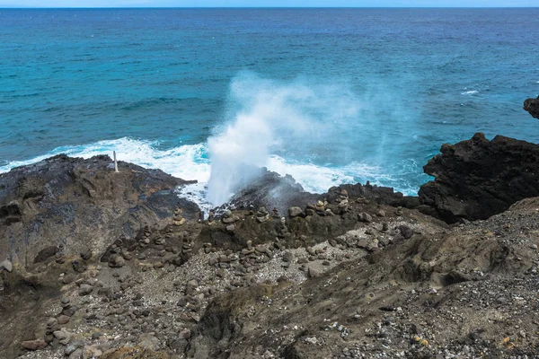 Vista Halona Blowhole Beach Cove Oahu Havaí — Fotografia de Stock