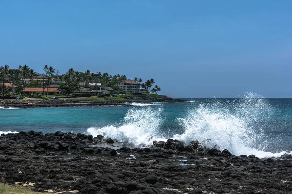 Vagues Écrasant Long Côte Poipu Kauai Hawaï — Photo