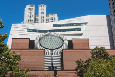 San Francisco, California, ABD - 2 Ağustos 2016: Cephe Modern Sanat Müzesi 