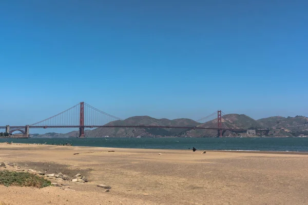 Weergave Van Golden Gate Bridge Van Crissy Veld San Francisco — Stockfoto