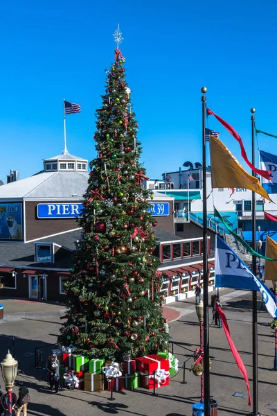 San Francisco Kalifornien Usa December 2017 Julgranen Pier San Francisco — Stockfoto