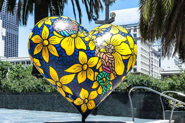 São Francisco Califórnia Eua Junho 2016 Coração Azul Amarelo Union — Fotografia de Stock