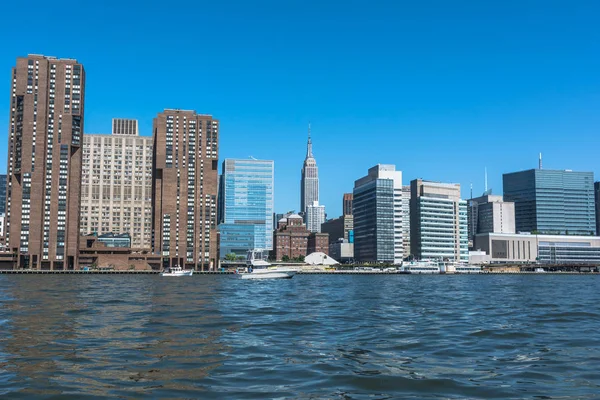Wolkenkratzer Von Manhattan Blick Vom East River New York City — Stockfoto