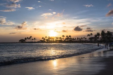 Waikiki Beach, Oahu, Hawaii on Sunset