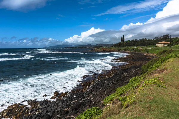 Lavagestein Der Küste Entlang Von Kapaa Kauai Hawaii — Stockfoto