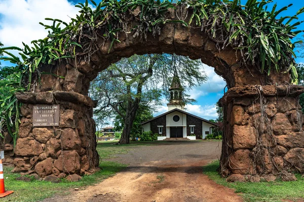 Haleiwa Oahu Χαβάη Ηπα Μαΐου 2018 Liliuokalani Προτεσταντική Εκκλησία Στην — Φωτογραφία Αρχείου