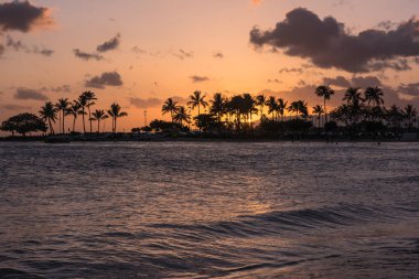 Waikiki Beach, Oahu, Hawaii on Sunset