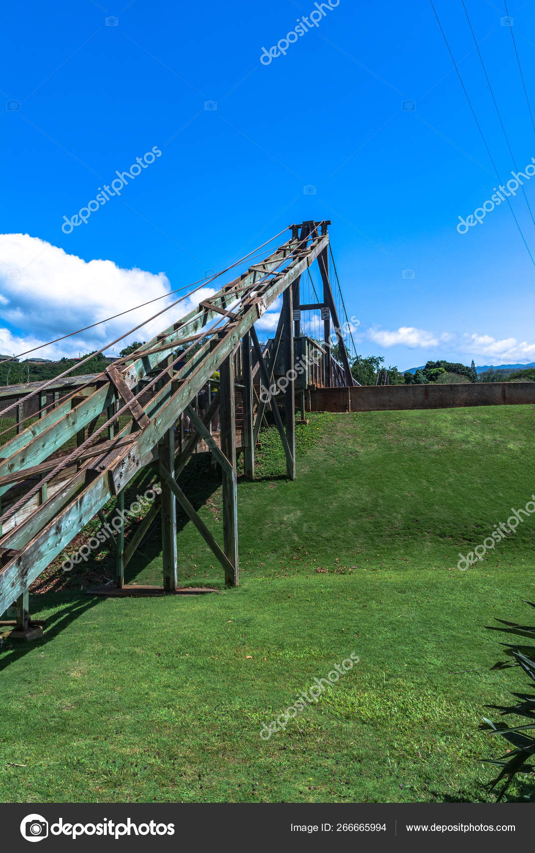 Hanapepe Swinging Bridge Kauai Hawaii Stock Editorial