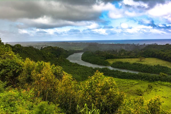 Vista do Rio Wailua, Kauai, Havaí — Fotografia de Stock