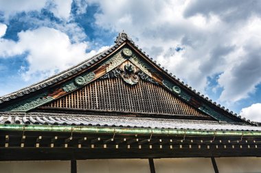 Kyoto, Japonya, Asya - 3 Eylül 2019: Nijo Kalesinin Ayrıntıları
