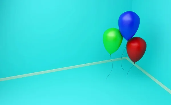 Luftballons Auf Hintergrund Renderer — Stockfoto