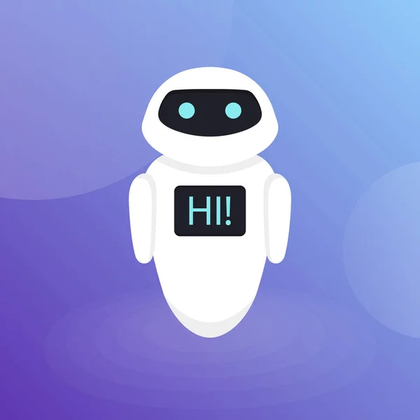 Chat Bot Robot virtuální pomoc webové stránky nebo mobilní aplikace, umělé inteligence koncept ploché vektorové ilustrace — Stockový vektor