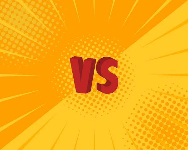 Versus VS letters fight backgrounds in flat comics style design. Vector illustration — Stock Vector