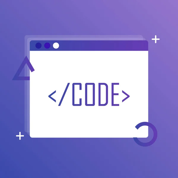 Vektorcode-Editor-Symbol, Webdesign, Codierung. moderne Vektorillustration — Stockvektor