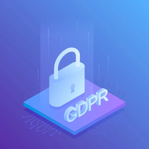 GDPR Regulamento Geral de Proteção de Dados, design moderno. Ilustração vetorial moderna —  Vetores de Stock