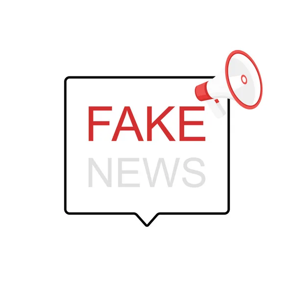 Fake-News-Etikett. Lautsprecher. Vektorillustration — Stockvektor