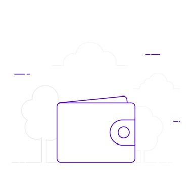 Kripto cüzdan simgesi. Vektör çizim