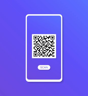 QR tarayıcı. Mobil tarama Qr kodu. Düz Web simgeler. Modern düz stil illüstrasyon