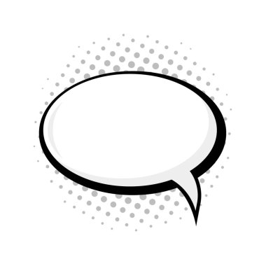 Boş şablon komik metin konuşma kare boş kabarcık yarı ton nokta arka plan stili pop art. kroki patlama patlama. Çizgi roman. Vektör çizim