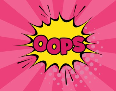 Ayy komik metin konuşma balonu vektör izole şablonu. Ses efekti bang bulut simge renk ifade yazı, noktalı resim arka plan üzerinde