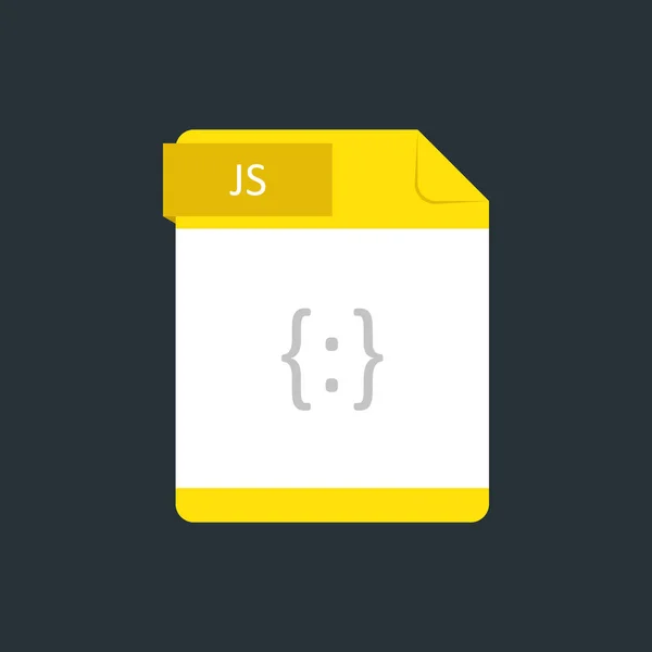 Js Dateityp-Symbol. Vektor-Illustration isoliert auf dunkelblauem Hintergrund — Stockvektor