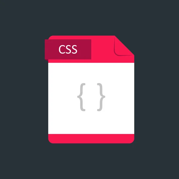 Css-Dateityp-Symbol. Vektor-Illustration isoliert auf dunkelblauem Hintergrund — Stockvektor