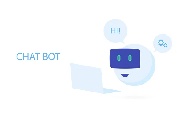 로봇 아이콘입니다. 채팅 봇 지원 서비스에 대 한 서명. 현대 평면 스타일 벡터 일러스트 레이 션 — 스톡 벡터