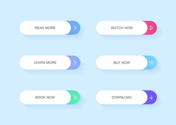 Set of modern material style buttons. Different gradient colors. Modern vector illustration flat style — Διανυσματικό Αρχείο