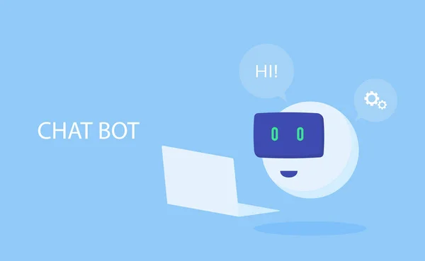 Ícone de robô. Bate-papo Bot sinal para serviço de suporte. Ilustração vetorial de estilo plano moderno — Vetor de Stock