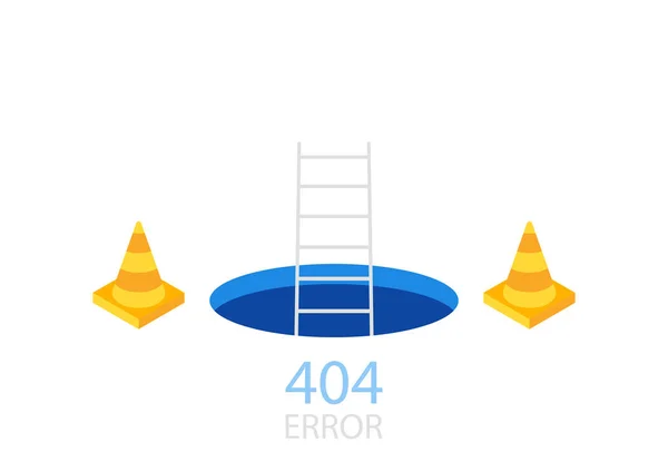 Modelo de página de erro 404 para o site. Ilustração vetorial moderna estilo plano — Vetor de Stock