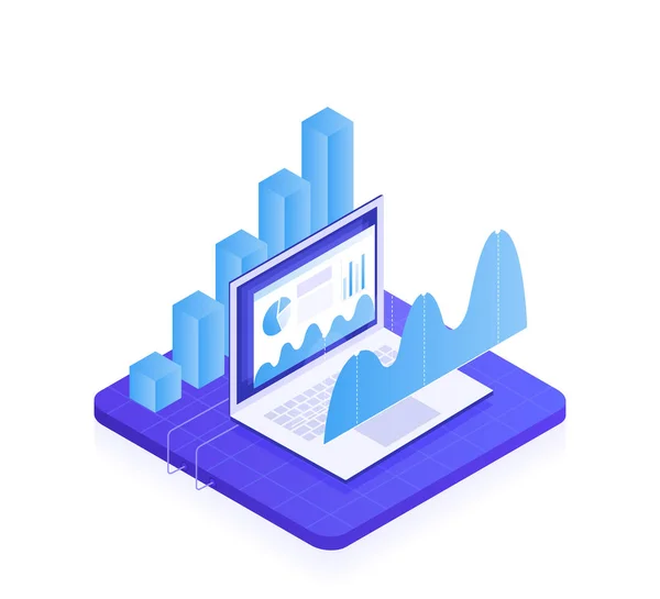 Concept business strategy. Analysis data and Investment. Business success. Modern Vector illustration in Isometric style — Stock Vector