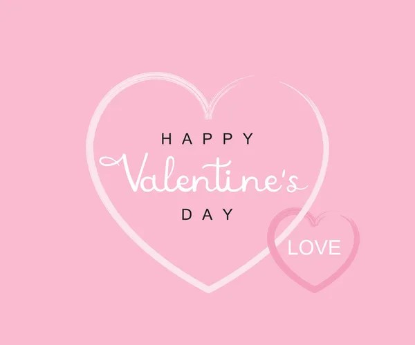 Feliz Dia dos Namorados, letra escrita com corações. Design gráfico moderno —  Vetores de Stock