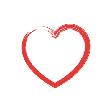 Kalp el çizilmiş simge. Modaya uygun kalp beyaz arka planda izole edilmiş. Poster, duvar kağıdı ve Sevgililer Günü için. yaratıcı sanat