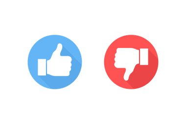 Başparmak yukarı ve başparmak aşağı. Beğen ya da beğenme. Vektör çizim çizgi simgesi