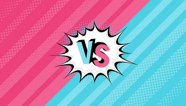 Versus Letters Or VS Battle Fight Competition. Cute Cartoon Style. Pink  Yellow Background Template. Sunburst With Ray Of Light. Starburst Effect.  Flat Design. Vector Illustration Royalty Free SVG, Cliparts, Vectors, and  Stock