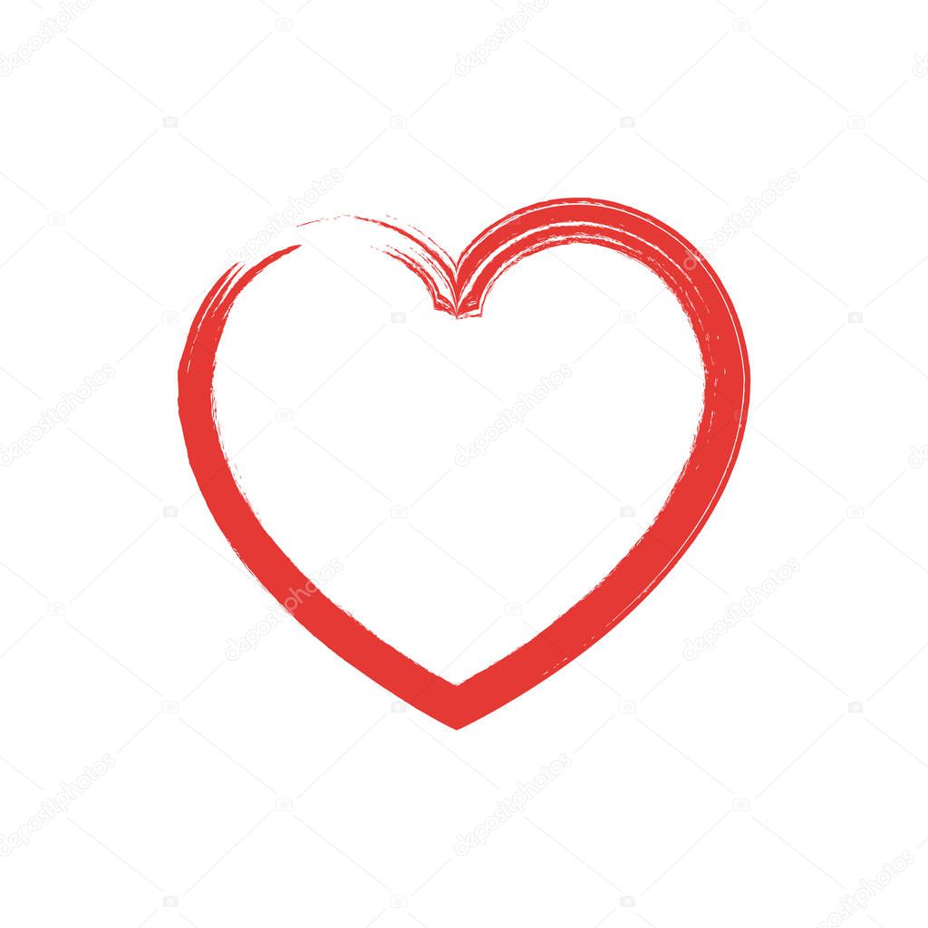 Heart hand drawn icon. Trendy heart isolated on white background. For poster, wallpaper and Valentine's day. creative art