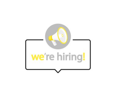 Megafon etiket kiralıyorsun. Vektör çizim