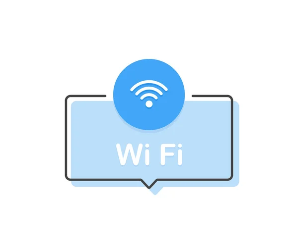 Signo Wifi. Estilo plano de dibujos animados. Ilustración de vector de línea moderna — Vector de stock