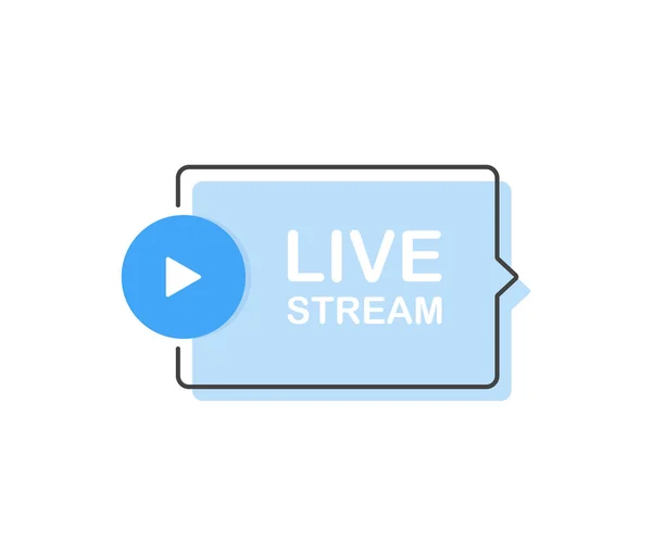 Live stream Icon, with play button. Modern flat style vector illustration — Stock Vector