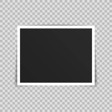 Vektör Fotoğraf çerçeve mockup tasarım. Fotoğraf çerçevesi saydam arka planda yalıtılmış. Vektör çizimi