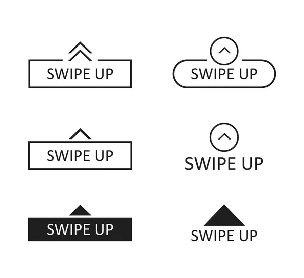 Deslize para cima ícone definido isolado em segundo plano para histórias de mídia social, percorrer pictograma. Arrow up logo para blogueiro — Vetor de Stock