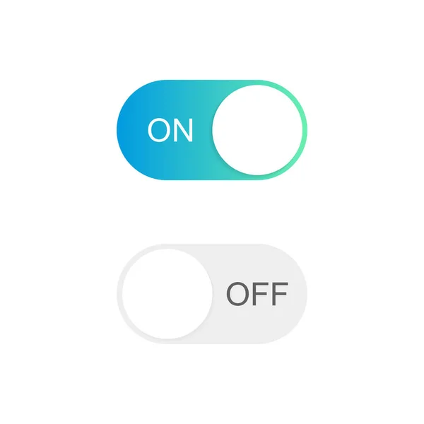 Włączanie i wyłączanie przycisków przełącznika. Nowoczesne płaski styl wektor ilustracji — Wektor stockowy