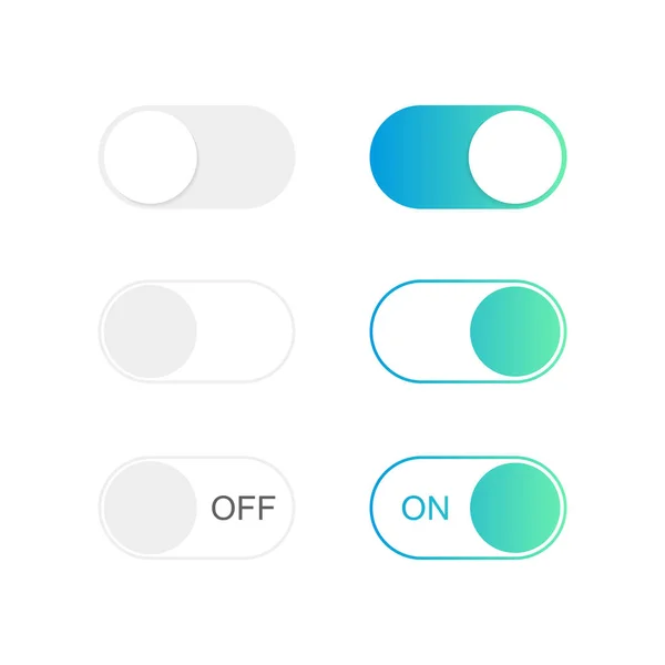 Włączanie i wyłączanie przycisków przełącznika. Nowoczesne płaski styl wektor ilustracji — Wektor stockowy