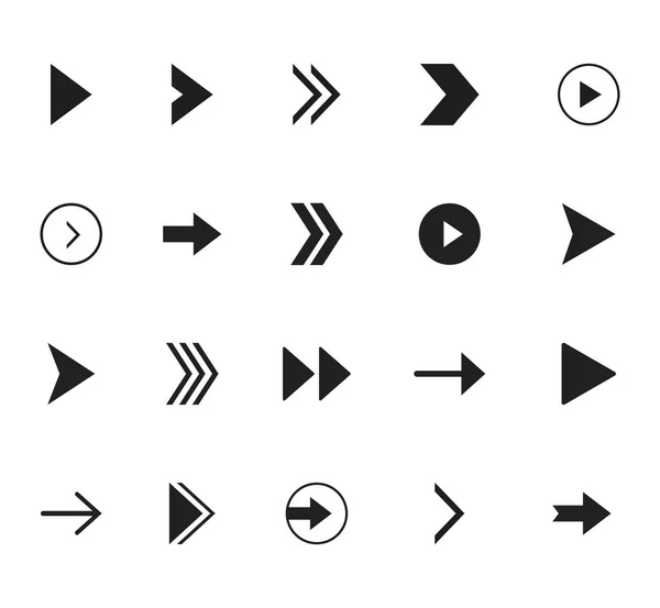 Super establecer diferentes flechas de marca. Ilustración de vector de estilo plano — Vector de stock