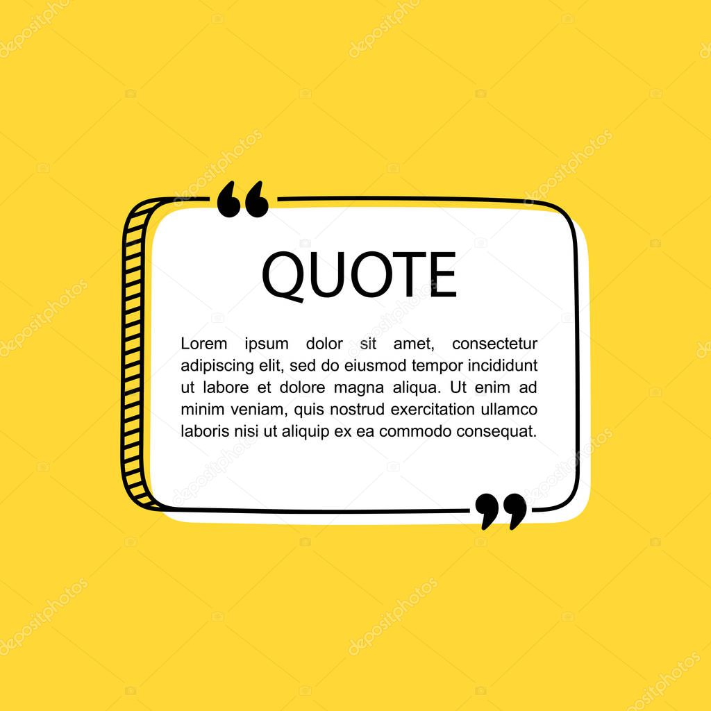 Hand drawn Speech Bubble. Space for quote and text. Vector illustration