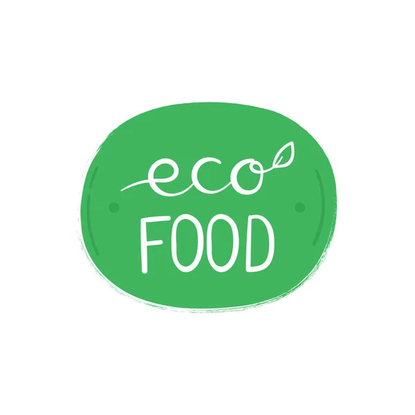 Eco ruokaa, käsin piirretty doodle elementtejä. Ympäristöystävällinen konsepti tarroja, bannerit, kortit, mainos. Vektoriesimerkki — vektorikuva