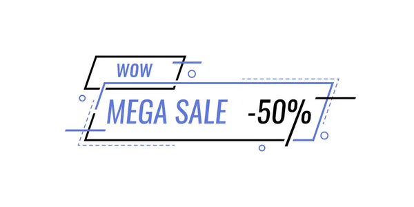Mega Sale speciale aanbieding einde van het seizoen. Verkoop banner sjabloonontwerp. vector illustratie — Stockvector
