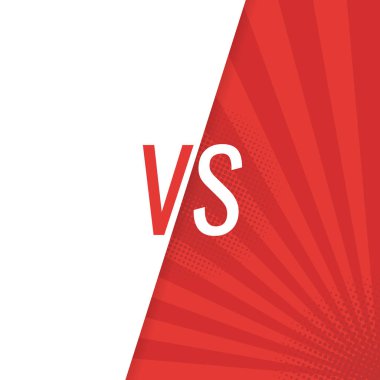 Kavram Versus Karşı. Mücadele. Halftone ile Kırmızı retro arka plan çizgi roman tarzı tasarım. Modern düz stil vektör illüstrasyon